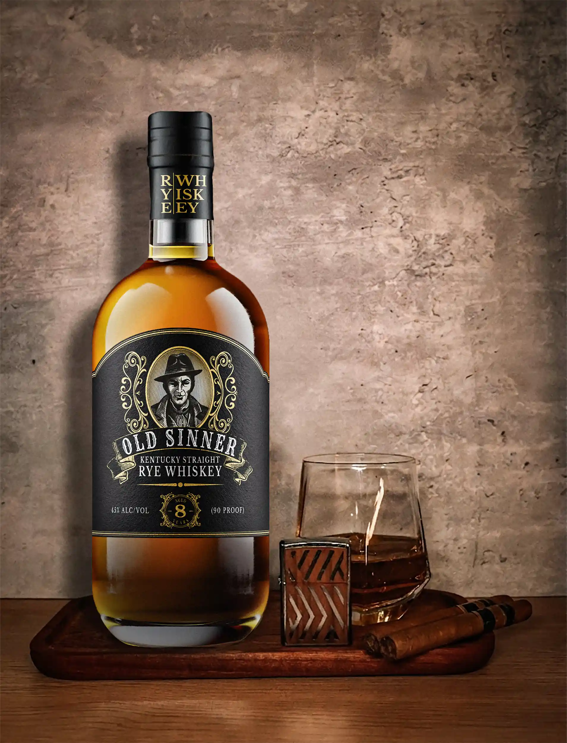 Old Sinner Bottle Mockup